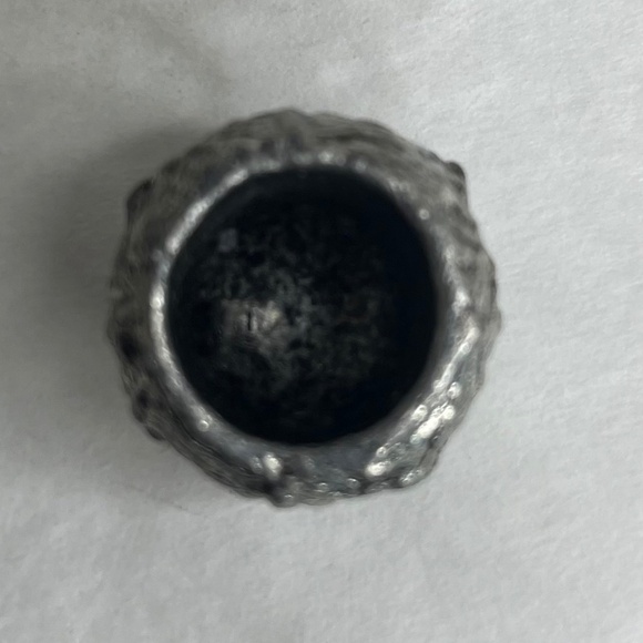 Vintage Miniature Pewter Metal Bunny Rabbit and Cabbage Figure 1.75in - Picture 4 of 4